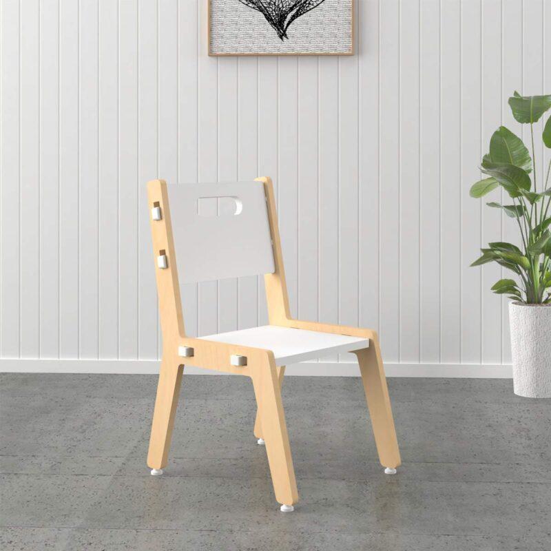 Grey Guava wooden Chair (White)