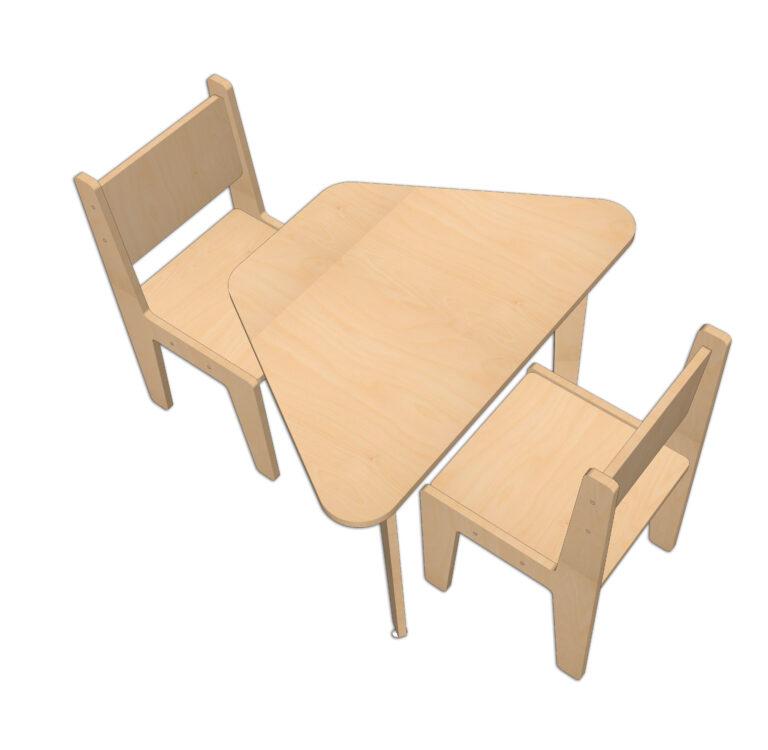 32. triangle table with chair
